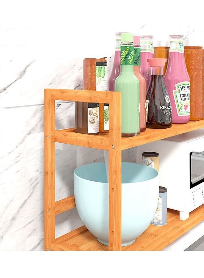 fashionhome Kitchen Shelf Wooden Multi-layer Microwave Oven Storage Rack 40 x 25 x 100 cm - Image 4