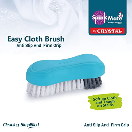 Sparkmate By Crystal Premium Cloth Brush, with Soft & Hard Bristles, Assorted, Plastic (Pack of 2) - Image 2