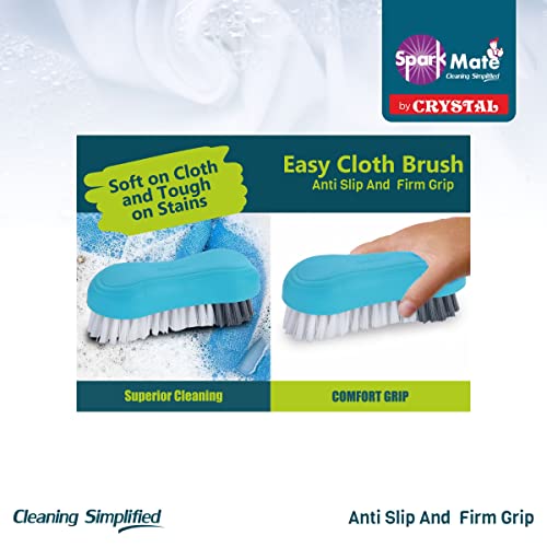 Sparkmate By Crystal Premium Cloth Brush, with Soft & Hard Bristles, Assorted, Plastic (Pack of 2) - Image 5