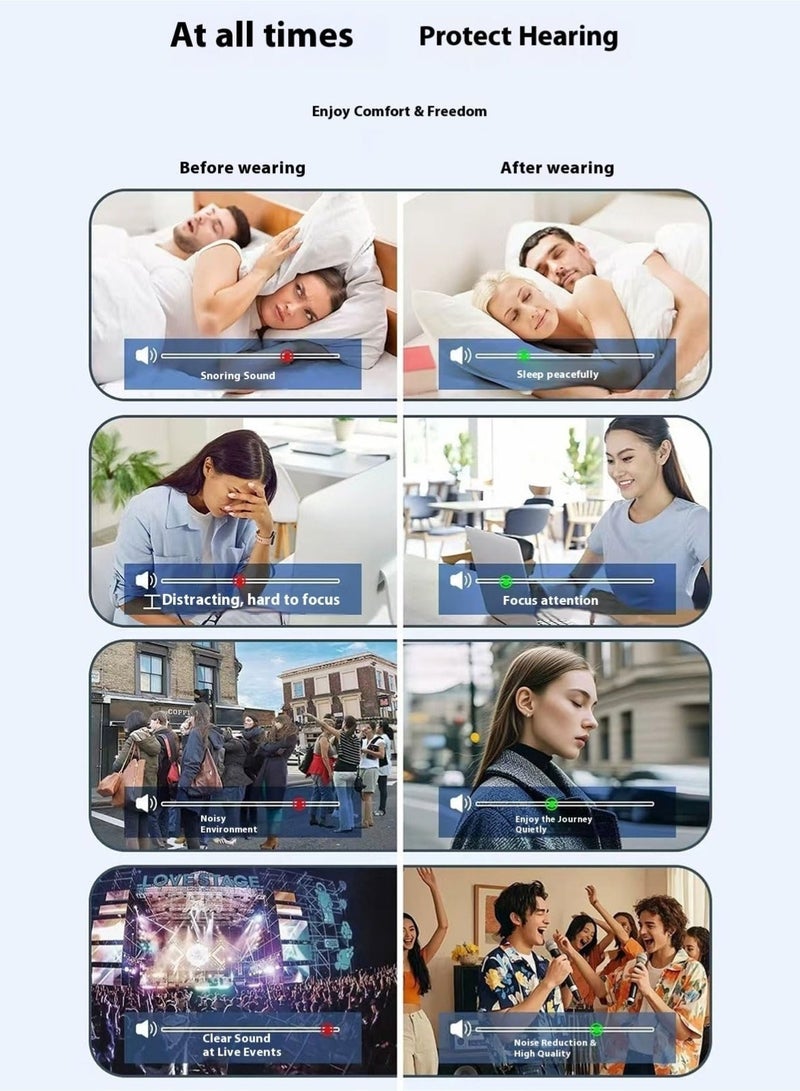 Monda Reusable Silicone Ear Plugs for Sleeping Noise Cancelling – 32dB Noise Reduction Earplugs for Snoring, Travel, Airplane, Concert, Study & Swimming – Soft Comfortable Hearing Protection with Travel Case - Image 5