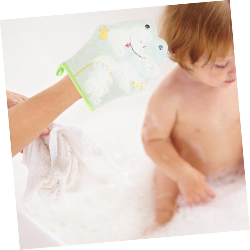 Soft Plush Girls Bath Gloves For Gentle Exfoliation With Kids Shower Rubbing Towels - Image 4