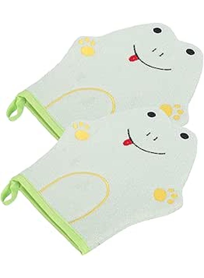 Soft Plush Girls Bath Gloves For Gentle Exfoliation With Kids Shower Rubbing Towels - Image 1