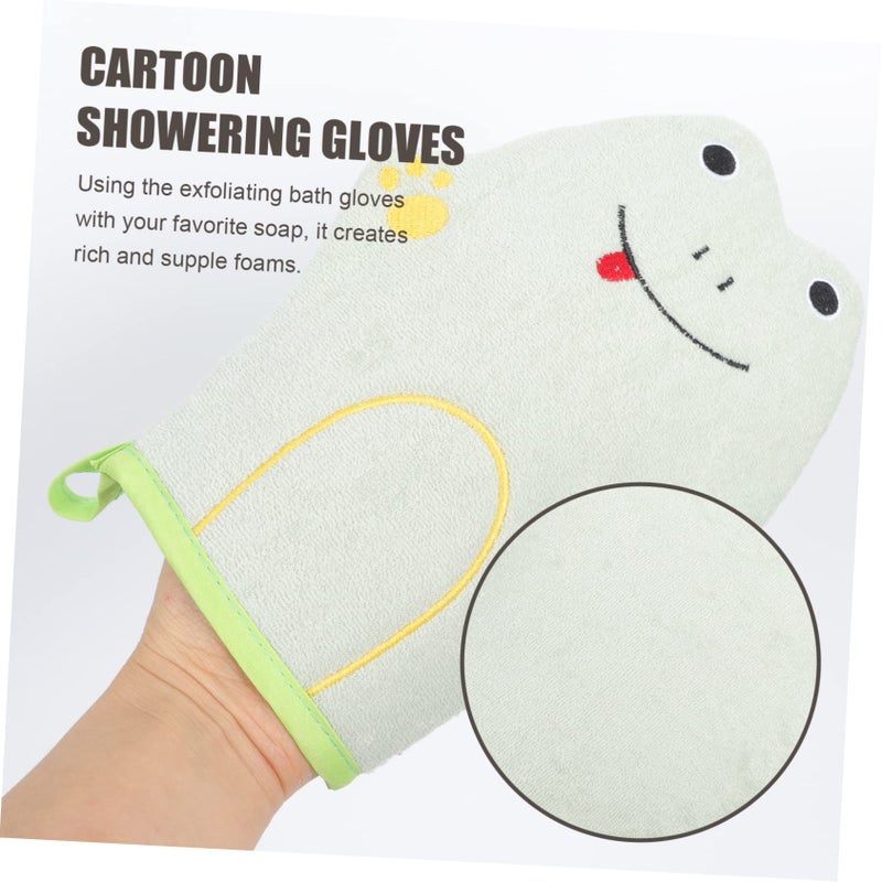 Soft Plush Girls Bath Gloves For Gentle Exfoliation With Kids Shower Rubbing Towels - Image 5