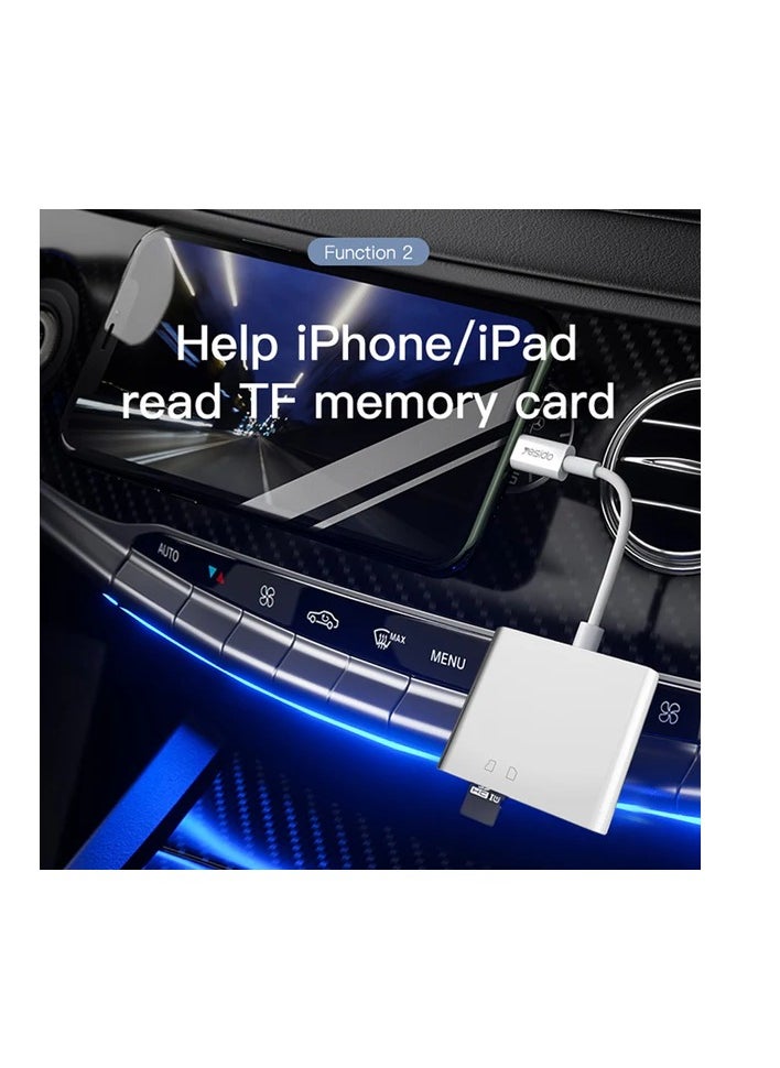 Yesido - SD Card Reader for iPhone and iPad, Dual Slot Memory Card Reader Support SD and TF Card Trail Camera SD Card Viewer, Portable Micro SD Card Reader, No App Required, Plug and Play - Image 1