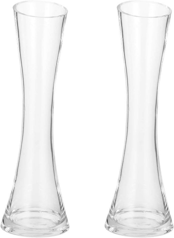 AKDC Topbathy 2Pcs Glass Bouquet Vase Long Stem Artificial Fresh Flower Plants Clear Vase Flower Inserted Container Table Centerpieces Decor For Home Wedding Office - Image 4