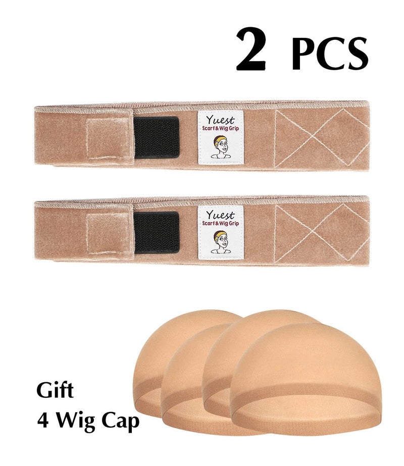 Yuest 2 Pack Wig Grip Band - Velvet Wig Grips Adjustable Headband Stay Put No Slip Edge Saver - Image 3