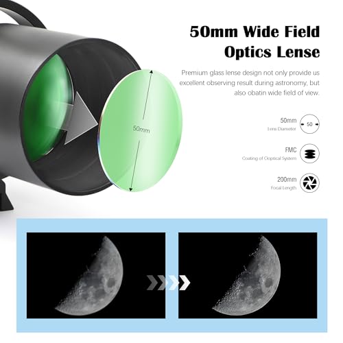 Astromania Guide Scope 50mm FMC Compact Finderscope Guide Scope Kit with Double Helical Focuser Compatible with 1.25 inch Eyepiece for Astronomical Telescope & Auto Guiding Camera for Astrophotography - Image 3