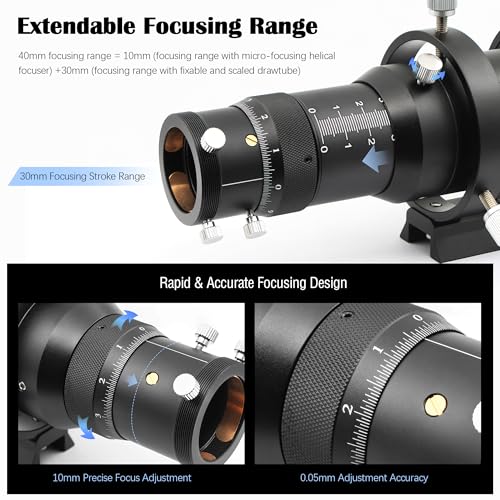 Astromania Guide Scope 50mm FMC Compact Finderscope Guide Scope Kit with Double Helical Focuser Compatible with 1.25 inch Eyepiece for Astronomical Telescope & Auto Guiding Camera for Astrophotography - Image 4