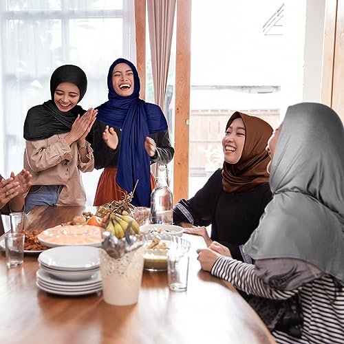 Vabean 4 Pcs Instant Hijab for Women Jersey Hijabs Pinless Ramadan Islamic Muslim Head Wraps Premium Head Scarf Shawl turban(Coffee, Navy Blue, Black, Gray) - Image 5