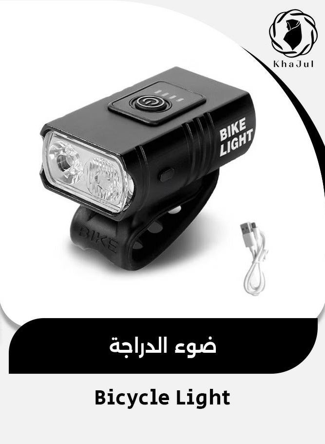 خاجول مصباح أمامي LED للدراجة قابل لإعادة الشحن عبر USB، مقاوم للماء لركوب الدراجات الجبلية والطرق في الليل - Image 1
