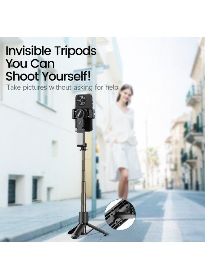 سيات جيمبال مثبت موبايل بالذكاء الاصطناعي مع دوران ٣٦٠ درجة، تتبع تلقائي للوجه ومضاد للاهتزاز، عصا سيلفي صغيرة مع حامل ترايبود ارتفاعه ٦٥ سم مع ضوء مساعد - Image 5