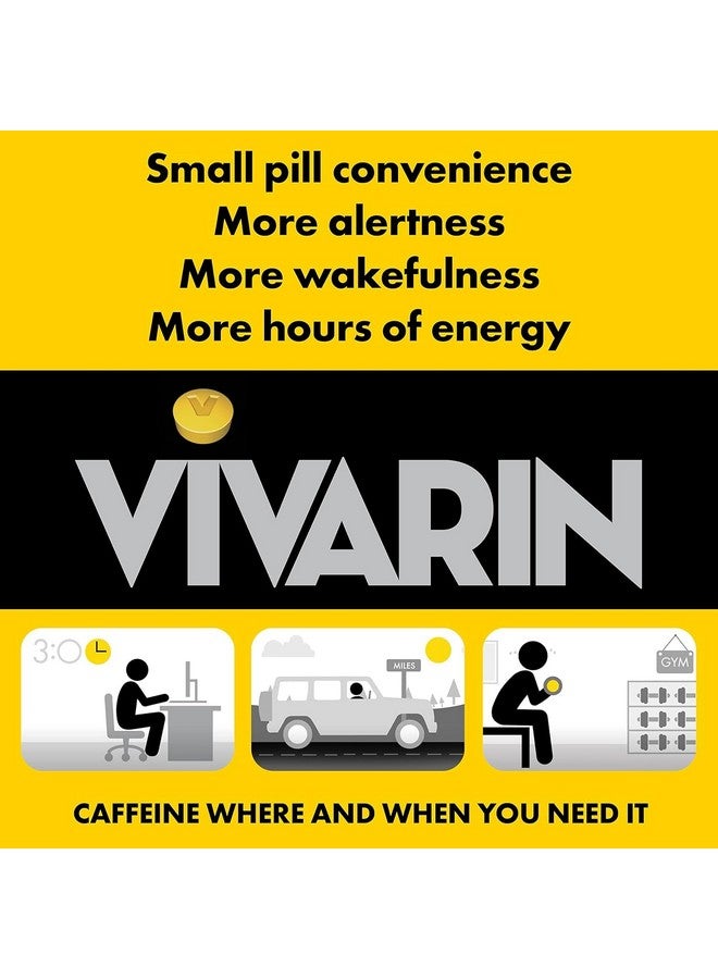 Vivarin فيفارين، أقراص الكافيين، 200 ملغ كافيين في كل قرص، يساعدك بأمان وفعالية على البقاء مستيقظًا، مساعد للانتباه، مكمل طاقة، 16 قرص - 5 عبوات - Image 4