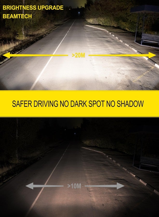 BEAMTECH H11/H8/H9 Bulbs, S1 Series Fanless Fog Light 300% Brighter 6500K Xenon White, 2 Bulbs - Image 2