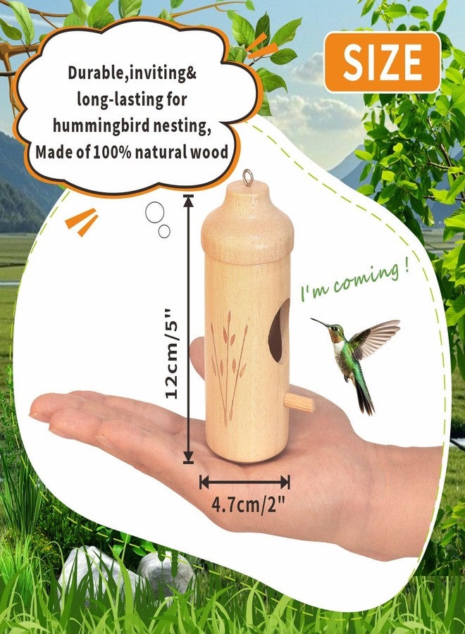 OROGHT Hummingbird House - Natural Wooden Hummingbird Houses for Outside Hanging, Gardening Gifts Home Decoration 3 Packs - Image 3
