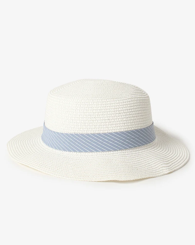 Haute Sauce White Textured Scarf Sun Hat