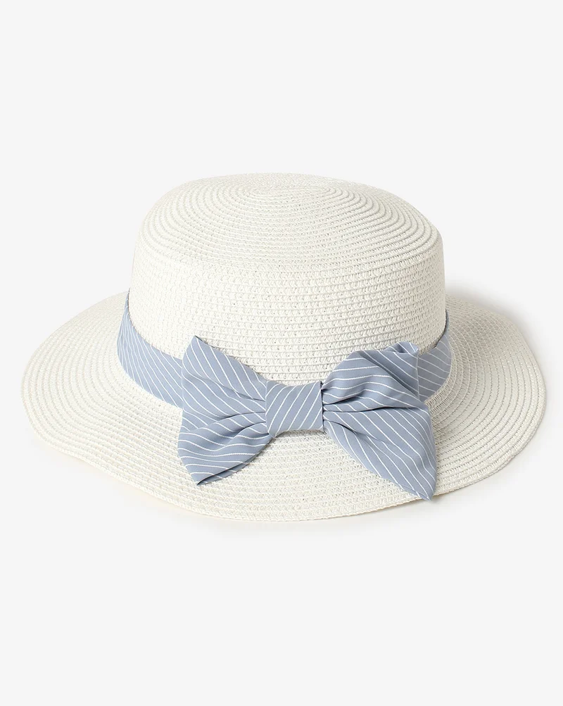 Haute Sauce White Textured Scarf Sun Hat