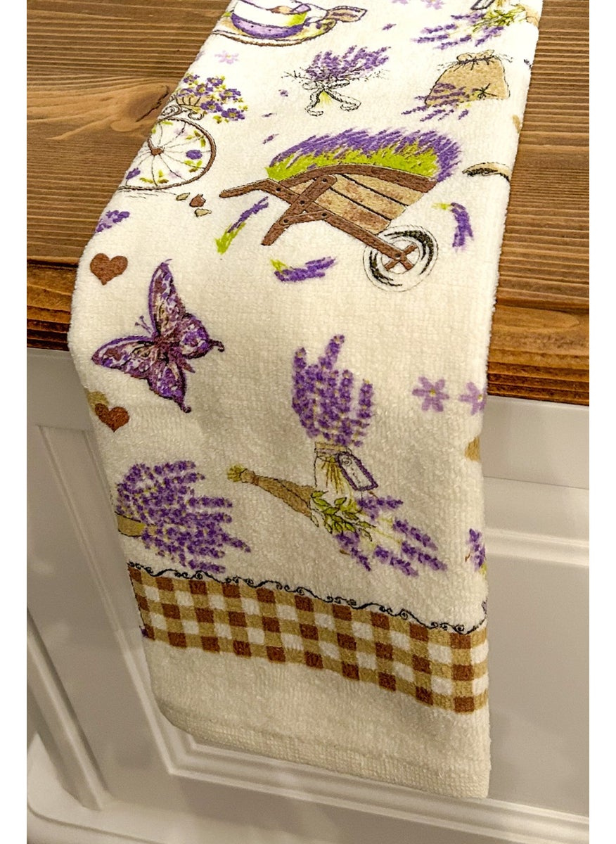 Cnr Garden 3 Piece Cotton Printed Towel Set 30X50 cm Hand Face Kitchen Towel Soft Patterned Water Absorbent Set  - Image 2