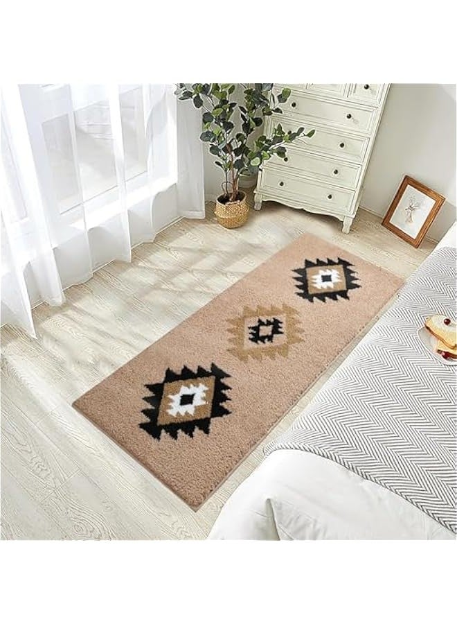 TRASSLE Boho Runner Rug for Entryway Indoor, Absorbent Bathroom Runner Rugs, Soft Long Western Rug Runner Non Slip, Living Room, Hallway, Kitchen, Western Decor - Image 3