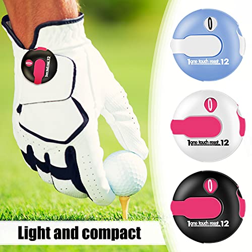 Fiada 3 Pcs 1.2 Inch Golf Score Counter for Women Mini Golf Stroke Counter Scoring Keeper up to 12 Shot to Scorekeeper Glove in(Black, White, Blue) - Image 4