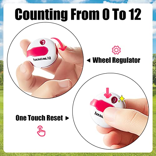 Fiada 3 Pcs 1.2 Inch Golf Score Counter for Women Mini Golf Stroke Counter Scoring Keeper up to 12 Shot to Scorekeeper Glove in(Black, White, Blue) - Image 3