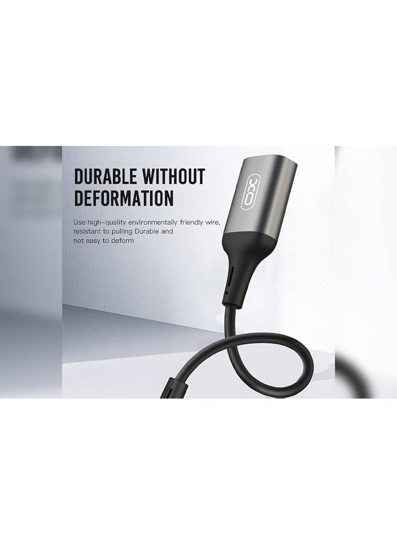 إكس أو كابل نقل البيانات اكس او NB201 او تي جي بمنفذ USB 2.0 الى لايتننج بسرعة نقل 480 ميجابايت/ ثانية، 150 متر- لون اسود  - Image 4