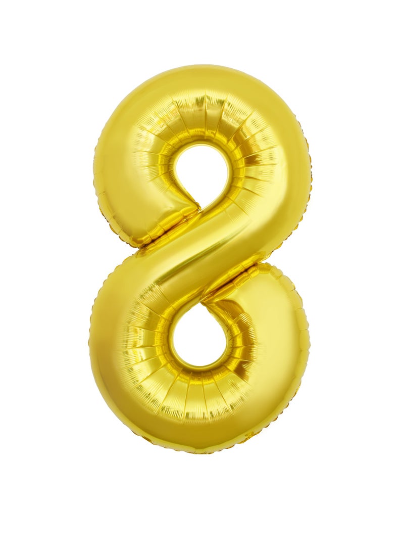 Party Zone Gold Foil Balloon Number 8 54" 