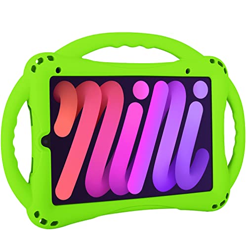 TopEsct Kids Case for iPad mini 7 (A17 Pro) 2024 /iPad Mini6 2021, Shockproof Silicone Cover with Handle Stand for 8.3" iPad mini 6th/7th Gen,Green - Image 1