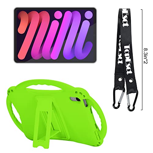 TopEsct Kids Case for iPad mini 7 (A17 Pro) 2024 /iPad Mini6 2021, Shockproof Silicone Cover with Handle Stand for 8.3" iPad mini 6th/7th Gen,Green - Image 5