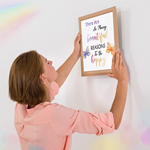 Zonon 9 Set Watercolor Butterfly Inspirational Quote Wall Poster Prints 8 x 10 Inch Butterfly Motivational Saying Woman Room Decor Pictures Decor Wall Decals with 30 Glue Point Dots - Image 5
