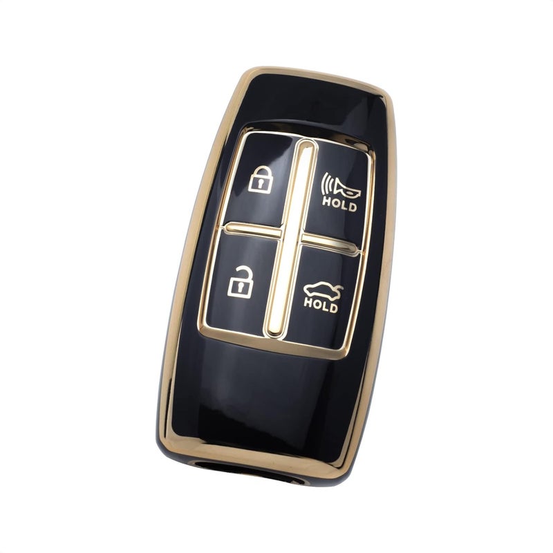SK CUSTOM Black TPU Gold Edge Key Fob Case for Hyundai - Image 1