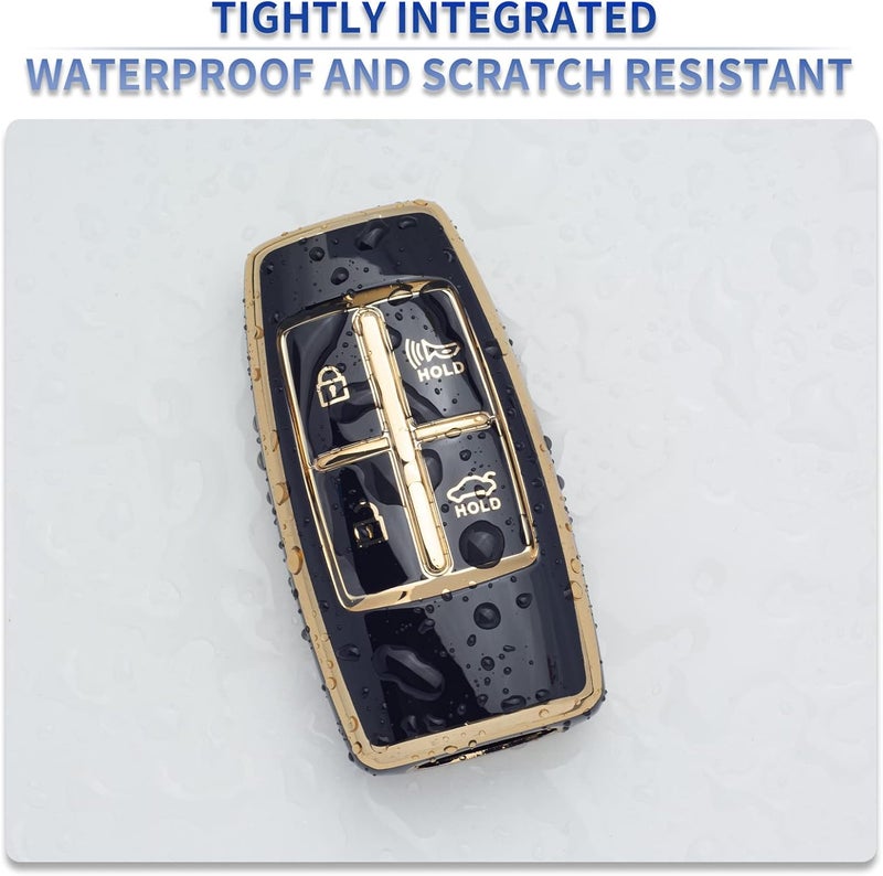 SK CUSTOM Black TPU Gold Edge Key Fob Case for Hyundai - Image 4