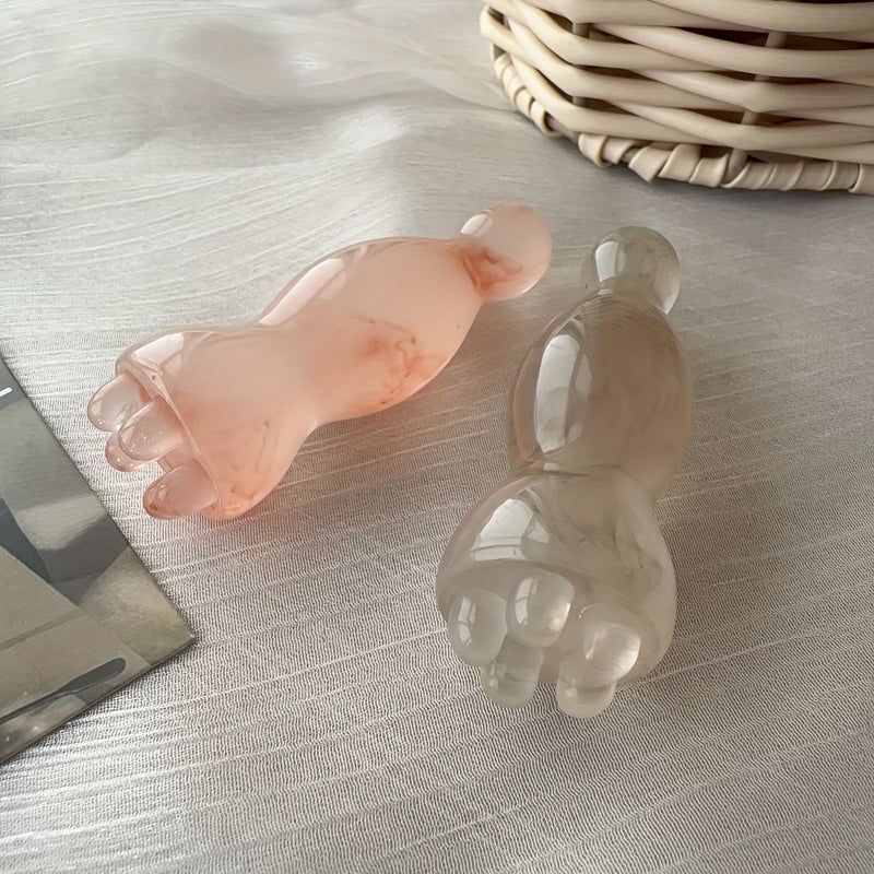 Orange Small Lotus Massager Beeswax Resin Massage Stick Muscle Release Gua Sha Tool For Face Eye Acupoint Whole Body Portable - Image 1
