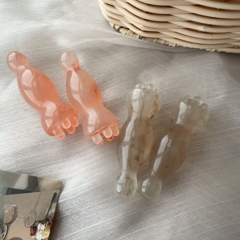 Orange Small Lotus Massager Beeswax Resin Massage Stick Muscle Release Gua Sha Tool For Face Eye Acupoint Whole Body Portable - Image 2