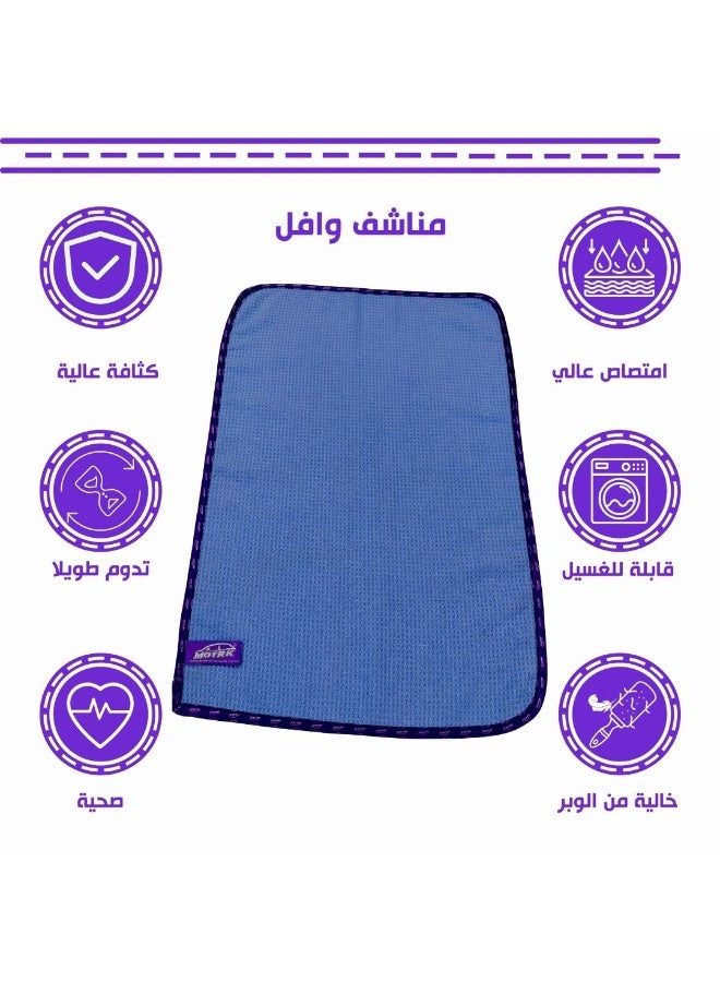 MOTRK Waffle Weave Microfiber Towels for Car Detailing, Ultra Absorbent Lint-Free Drying Cloths, 60x40 cm, 2-Pack (2, Light Blue) - Image 4