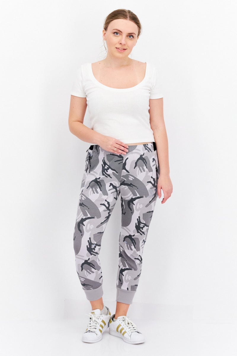 Aape By A Bathing Ape Women Camouflage Side Pocket Sweatpants, Grey Combo - Image 2