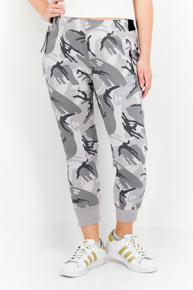 Aape By A Bathing Ape Women Camouflage Side Pocket Sweatpants, Grey Combo - Image 1