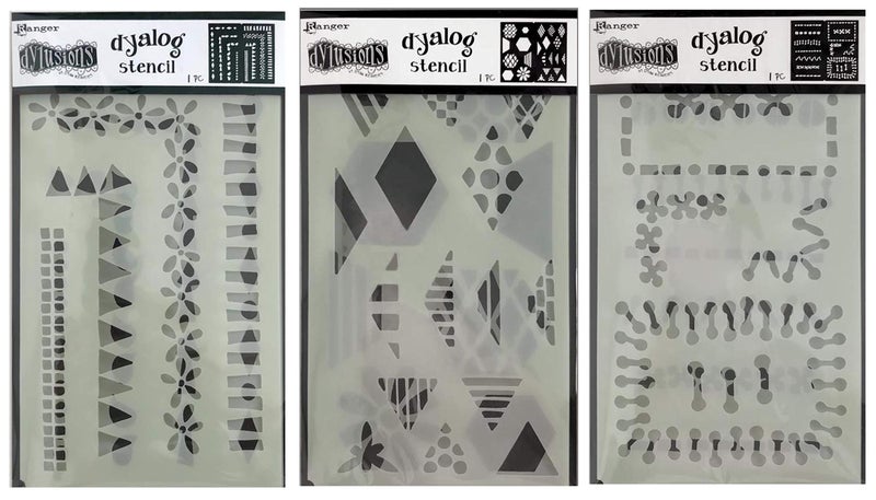 Dylusions by Dyan Reaveley Dyalog Frame It Stitch It and Quilt It Stencils Bundle of 3 Items