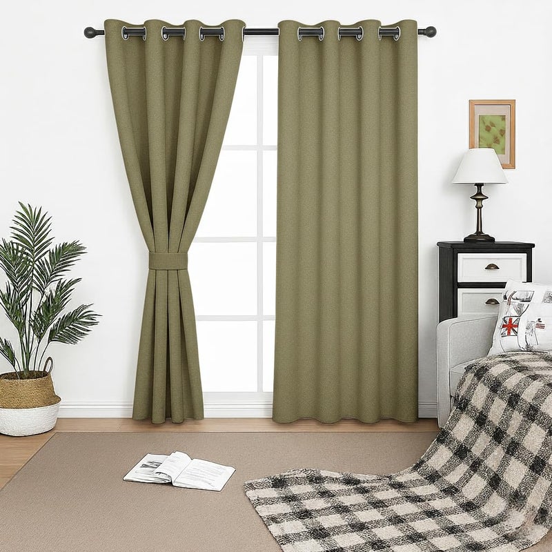 Amali Blackout Plain Curtains 274 cm x 127 cm - 2 Panels, 100% Polyester, Grommet Top, Thermal Insulated, Noise Reducing, Light Blocking - Image 3