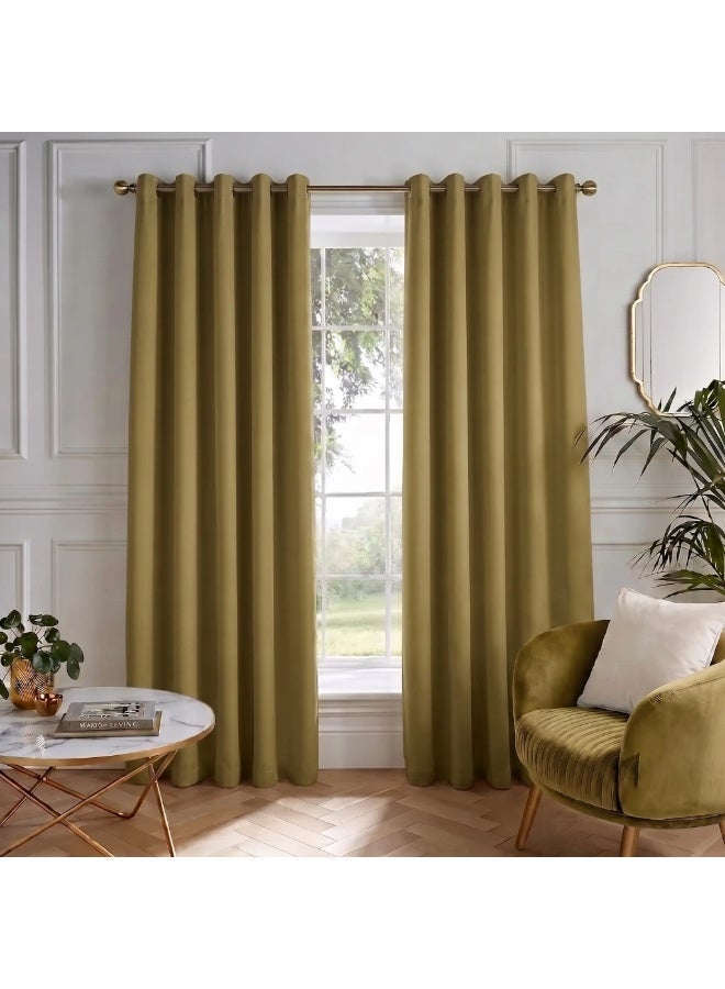 Amali Blackout Plain Curtains 274 cm x 127 cm - 2 Panels, 100% Polyester, Grommet Top, Thermal Insulated, Noise Reducing, Light Blocking - Image 1