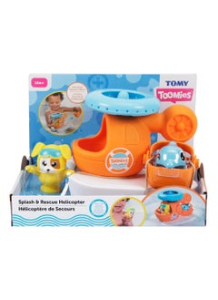 TOMY Toomies Tomy Splash & Rescue Helicopter Water Spinning Bath Floating Toy - Ocean Rescue Action with Squirting Pilot, Pouring Dolphin, and 360° Rotor Spray - Multi-colored  - Image 4