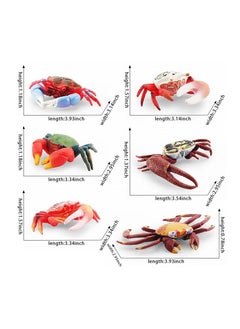 Excefore 6 PCS Realistic Crab Figurine, Plastic Marine Animal Crab Figure, Simulated Crab Model for Party Favors Supplies, Cake Toppers Decoration  - Image 2
