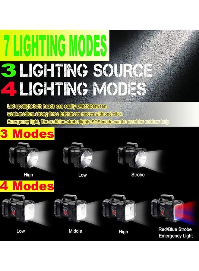 Bright Rechargeable Flashlight, Portable Handheld Spotlight Searchlight 10000mAh 1200LM with 3+4 LED Lights Modes, Waterproof Flashlight with USB Output Power Bank - Image 2
