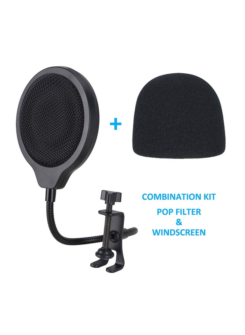 Excefore for Razer Seiren Mini Windscreen with Pop Filter, 3 Layers Mic Wind Pop Screen with Flexible 360°Gooseneck Clip - Image 3