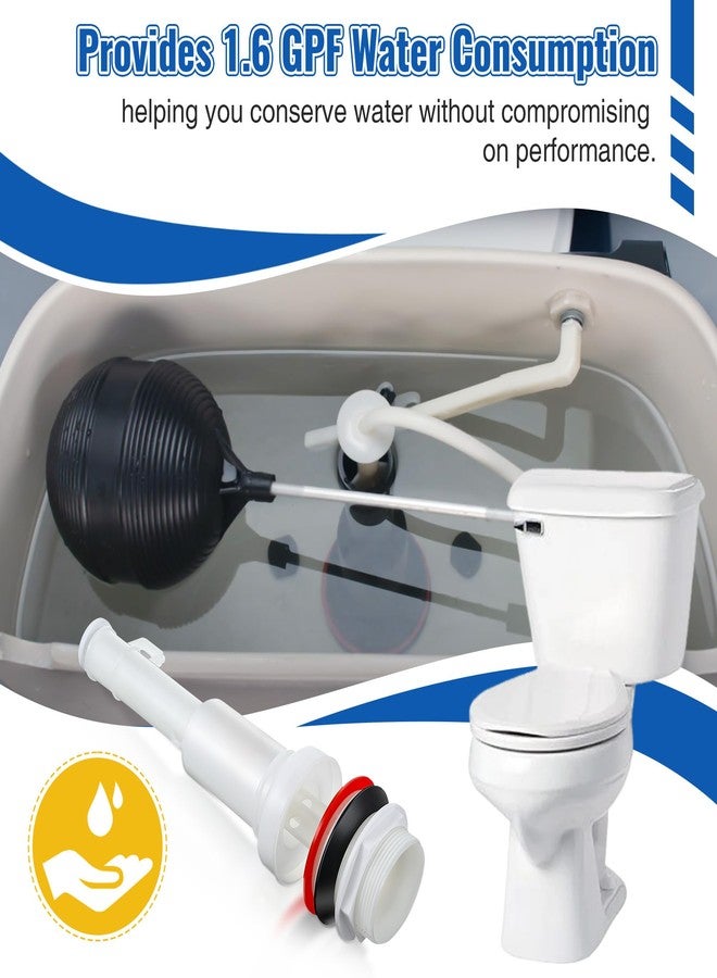 Dreyoo صمام تدفق دريو متوافق مع موديلات خزانات مرحاض مانسفيلد مقاس 211-11-1/2 بوصة، لجميع رافعات الرحلات، قطع غيار صمام تدفق المراحيض البديلة، نوع البرج، بلاستيك - Image 5