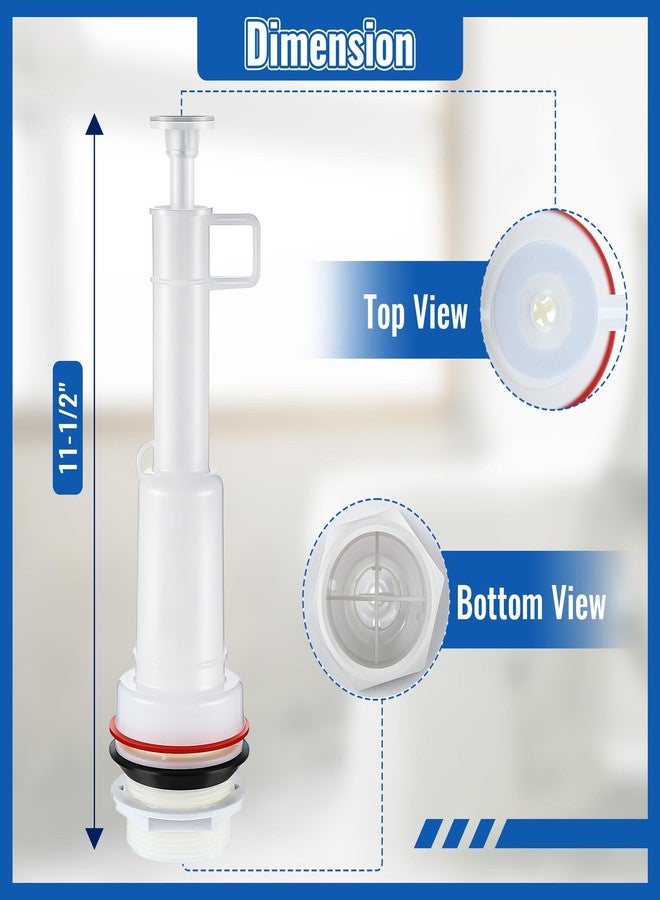 Dreyoo صمام تدفق دريو متوافق مع موديلات خزانات مرحاض مانسفيلد مقاس 211-11-1/2 بوصة، لجميع رافعات الرحلات، قطع غيار صمام تدفق المراحيض البديلة، نوع البرج، بلاستيك - Image 2