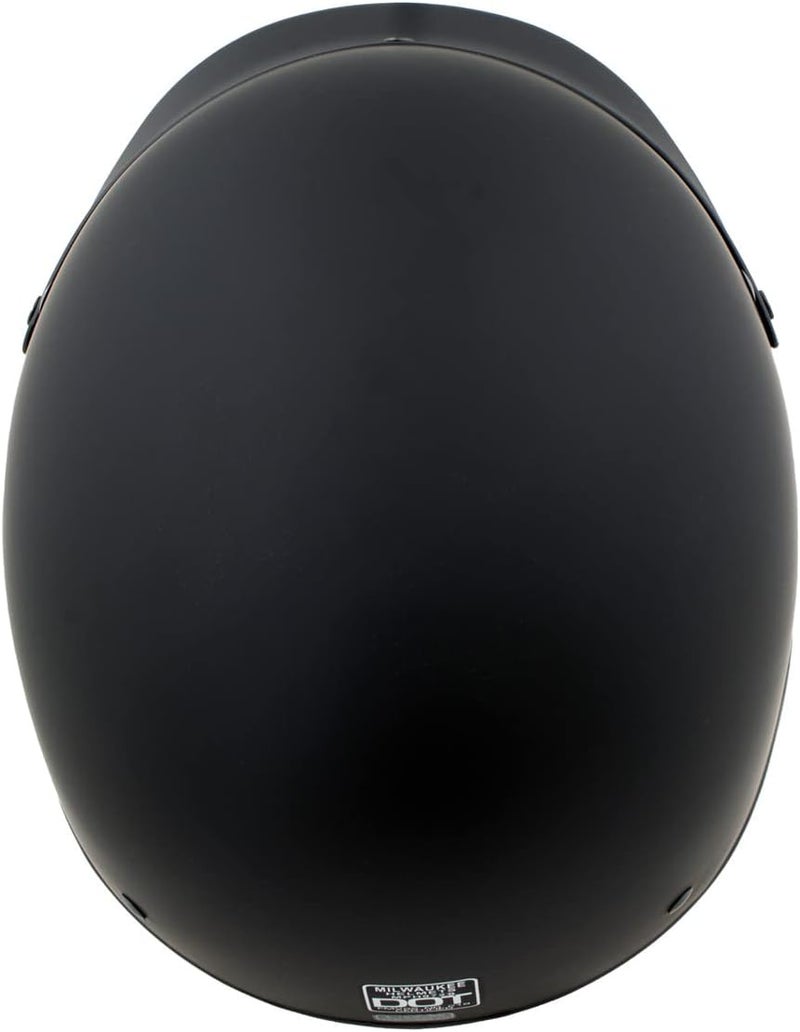 Milwaukee Helmets MPH9718DOT Matte Black 'Momentum' Half Face Motorcycle Helmet - Medium - Image 5