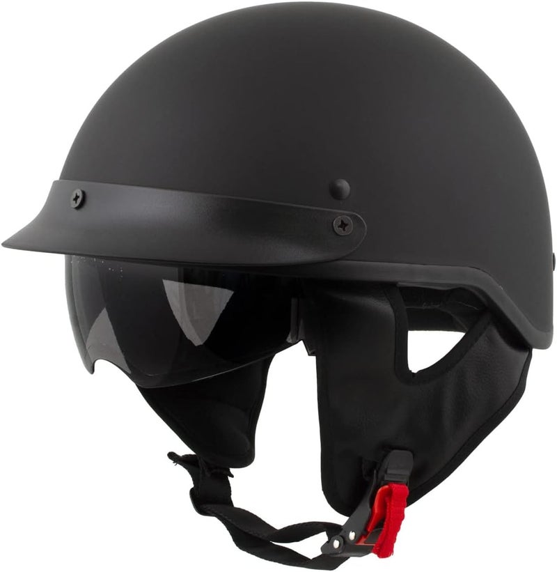 Milwaukee Helmets MPH9718DOT Matte Black 'Momentum' Half Face Motorcycle Helmet - Medium - Image 1