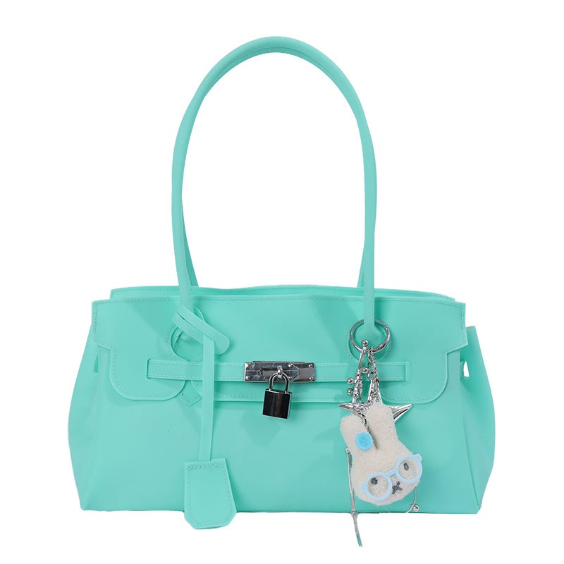 Korean Style Solid Color Jelly Shoulder Bag for Women - Image 1