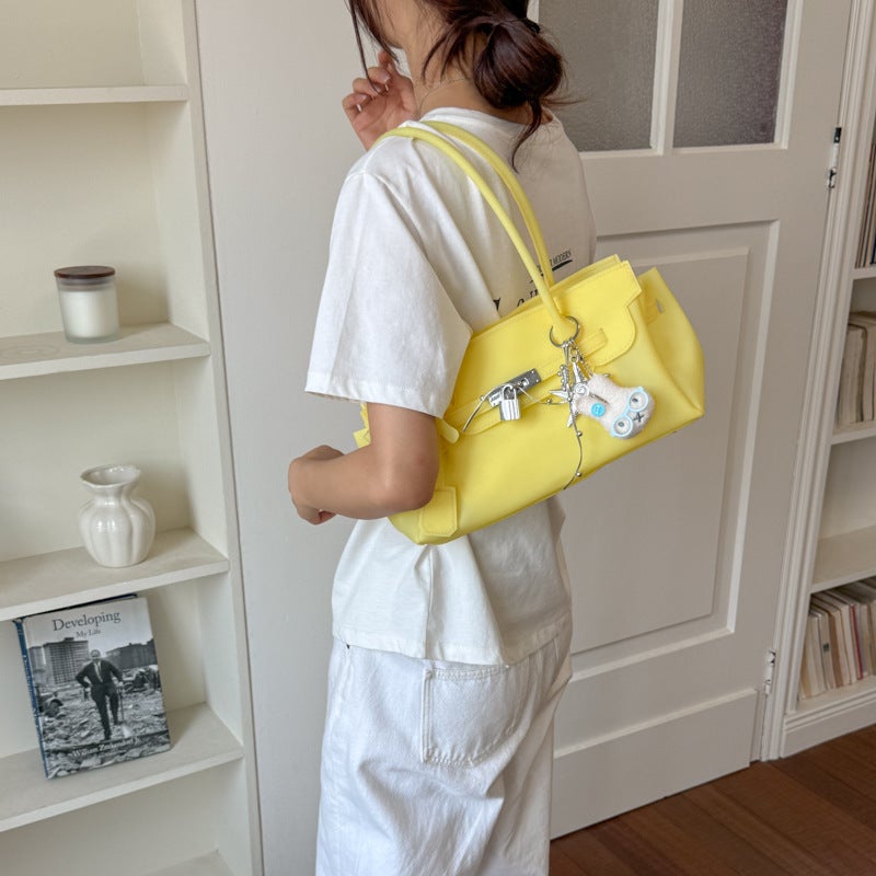 Korean Style Solid Color Jelly Shoulder Bag for Women - Image 5