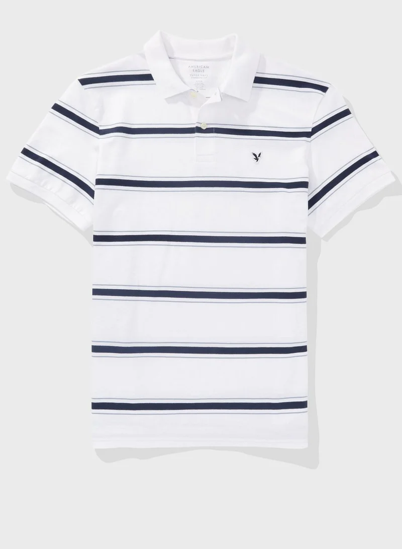 امريكان ايجل Stripe Detail Collar Polo Shirt